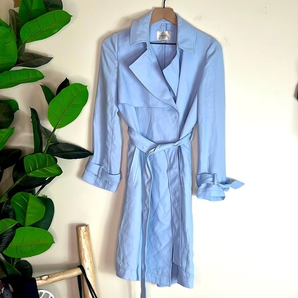 Roem Baby‎ Blue Belted Trench Coat Size Small - Picture 1 of 7